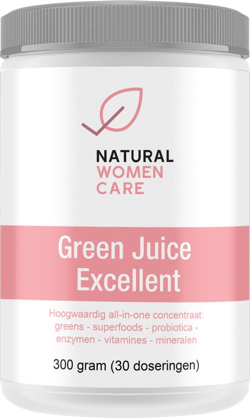 Natural Women Care - Green Juice Excellent - all-in-one concentraat - greens – superfoods – probiotica – enzymen – vitamines – mineralen - natuurlijk - Vegan