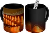Magische Mok - Foto op Warmte Mokken - Koffiemok - Licht - Brug - Nijmegen - Magic Mok - Beker - 350 ML - Theemok