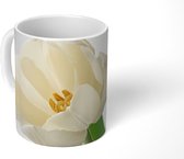 Mok - Afbeelding van een witte tulp - 350 ML - Beker