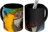 Magische Mok - Foto op Warmte Mokken - Koffiemok - Close-up weergave van een papegaai met kleurrijke veren - Magic Mok - Beker - 350 ML - Theemok