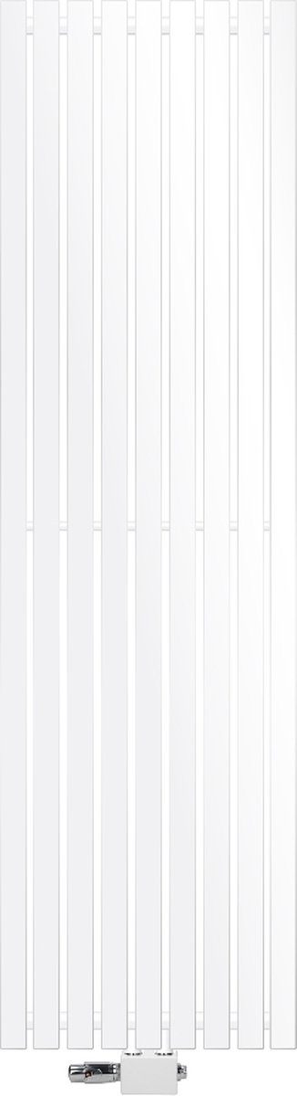 Badkamerradiator 480x1600 mm wit met universele aansluitset
