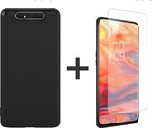 iParadise Samsung A90 Hoesje - Samsung galaxy A90 hoesje zwart siliconen case hoes cover hoesjes - 1x Samsung A90 screenprotector