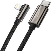 Baseus USB-C naar Apple Lightning kabel - 1 meter - Geschikt voor iPhone/iPad/Airpods - Ondersteunt snelladen vanaf iPhone 8/X/XR/XS/11/12/13   1m (Zwart)