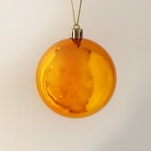 Koper Oranje Kerstballen set - 12 Stuks - 6cm - Glimmend - Incl. Hanger - Kunststof - Kerstboom Versiering