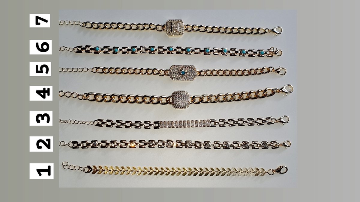 Rosa Juwelen Aluminium armbanden goudkleurig 7 soorten