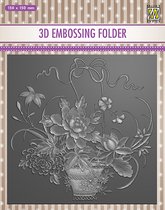 EF3D030 Nellie Snellen 3D Embossing Folder - Flower bouquet - tropisch boeket bloemen - bloemenmand