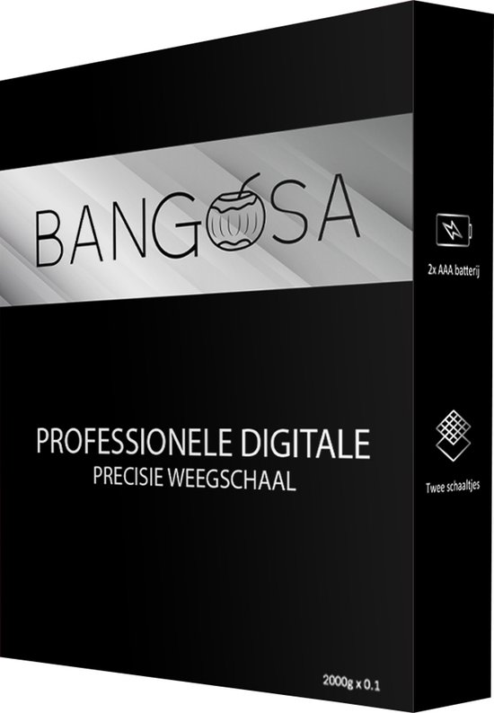 Bangosa® Professionele Digitale precisie weegschaal 2kg x 0.1 gram/2000g - Keuken weegschaal - Zakweegschaal - Bangosa