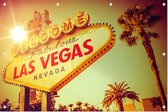 Welcome to Fabulous Las Vegas bord onder felle zon - Foto op Tuinposter - 225 x 150 cm