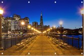 Nachtelijk beeld van visserspier 7 in San Francisco - Foto op Tuinposter - 150 x 100 cm