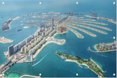 Luchtfoto van Dubai Palm Jumeirah Island in de Emiraten - Foto op Tuinposter - 90 x 60 cm