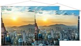 Panoramische skyline van Beijing bij zonsondergang - Foto op Textielposter - 60 x 40 cm