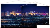 Indrukwekkende skyline van Las Vegas in Nevada bij nacht - Foto op Textielposter - 45 x 30 cm