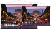 Champs-Élysées met Arc de Triomphe in Parijs - Foto op Textielposter - 45 x 30 cm