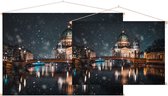 De Dom van Berlijn in een sfeervol winterlandschap - Foto op Textielposter - 90 x 60 cm