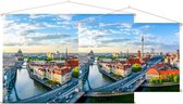 Kleurrijk Berlijns landschap met kathedraal en televisietoren - Foto op Textielposter - 60 x 40 cm