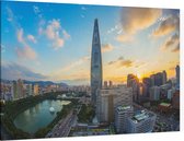 Lotte World Tower in centrum van Seoul in Zuid korea - Foto op Canvas - 90 x 60 cm