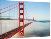 De Golden Gate Bridge in mistig San Francisco  - Foto op Canvas - 60 x 40 cm