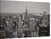 Artistiek beeld van de skyline van New York bij nacht - Foto op Canvas - 90 x 60 cm