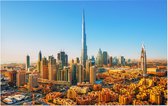 Indrukwekkend uitzicht op de skyline van Dubai City - Foto op Forex - 45 x 30 cm