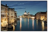 Nachtelijke skyline van Venetië met het Canal Grande - Foto op Akoestisch paneel - 225 x 150 cm