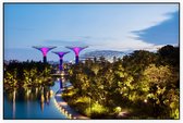 Supertree Grove in Gardens by the Bay in Singapore - Foto op Akoestisch paneel - 225 x 150 cm