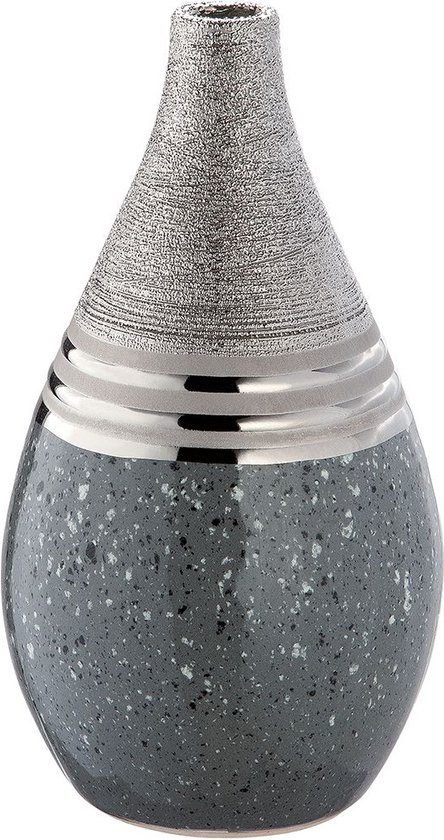 Magma Vaas  Zilver- Smalle hals - 23 cm