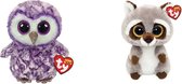 Ty - Knuffel - Beanie Boo's - Moonlight Owl & Racoon
