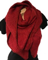 Warme Driehoekige Dames Sjaal - Effen - Extra Dikke Kwaliteit - Bordeauxrood - 200 x 70 cm (22-3#)