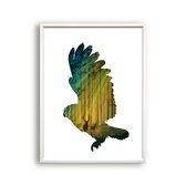 Ditto - Design Canvas Poster Uil in het Gekleurde Bos / Kinderkamer / Muurdecoratie / 40 x 30cm / A3