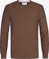 Bruine katoenen pullover met ronde hals