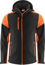 Printer Prime Softshell Zwart/Oranje - Maat 5XL