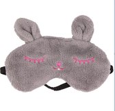 Slaapmasker - Sleep Well - Met ogen - pluche – Roze met grijs