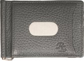 Royal Leather - RFID Anti-skim leer Portemonnee - Bankpashouder - Money Clip met Muntenvak - Grijs