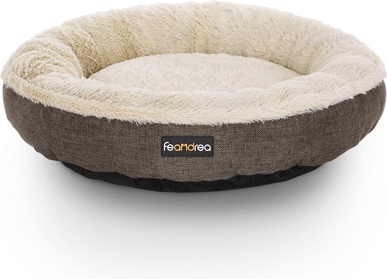 Lit Pour Chat En Forme De Donut - Moelleux, Lavable, 60x60 Cm - Pour Chat Et Petit Chien - Base Antidérapante - Apaisant