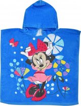 badponcho Minnie Mouse junior 100 cm katoen lichtblauw