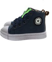 Shoesme hoge donkerblauwe sneaker met patch