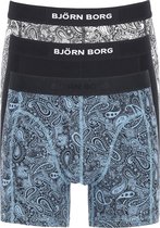 Björn Borg boxershorts Core (3-pack) - heren boxers normale lengte - zwart en twee met paisley dessin -  Maat: XL