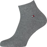 Tommy Hilfiger Quarter Socks (2-pack) - herensokken katoen kort - grijs - Maat: 43-46