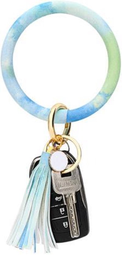 Sleutelhangers | Tashanger Ring Watercolor Blue | Sleutels