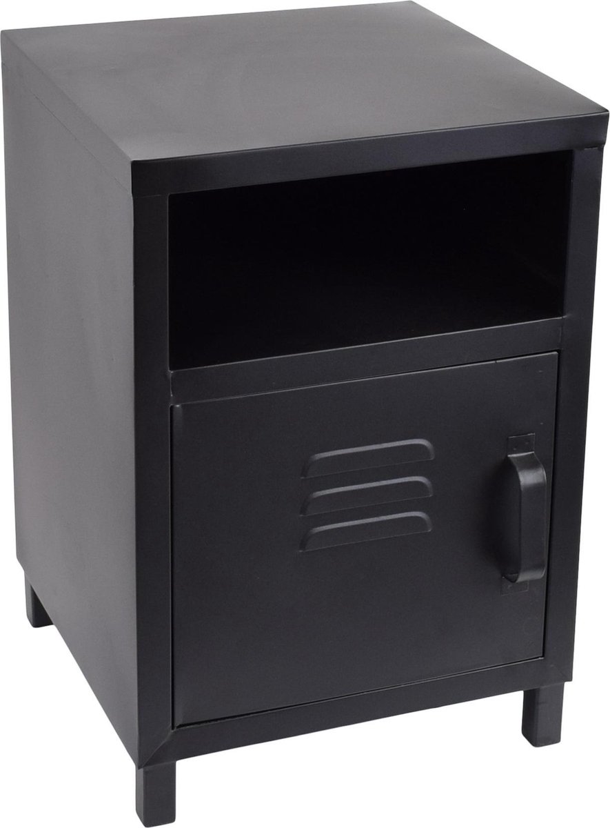 LOFT42 Mira Industrieel Nachtkastje - Metaal - Zwart - 51x35x35