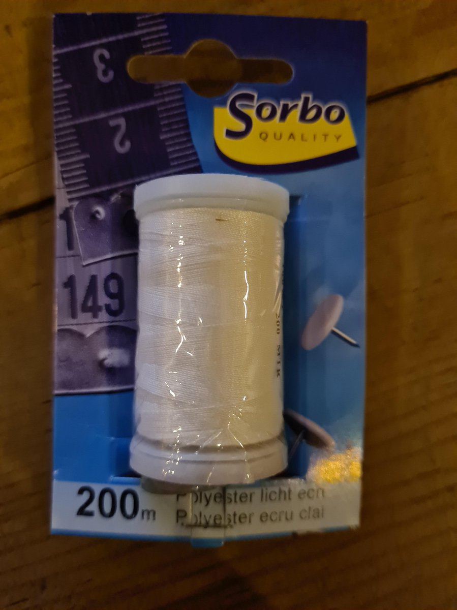 Sorbo 200m polyester garen licht ecru