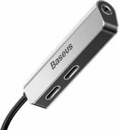 Baseus L52 Audio Adapter Lightning Naar Mini Jack 3.5mm I 2x Lightning (Zilver)