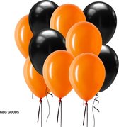 GBG 20 stuks Halloween Oranje Zwart Ballonnen – Decoratie – Feestversiering - Halloween – Orange - Feest