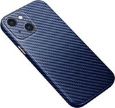 R-Just Carbon Fiber Apple iPhone 13 Hoesje Back Cover Blauw