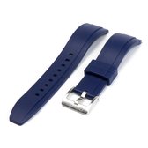 Chibuntu® - Blauw Rubber Horlogebandje - Horlogebandjes collectie - 22mm bandbreedte