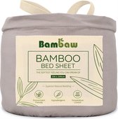 Bamboe Hoeslaken | 2-Persoons Eco Hoeslaken 150cm bij 200cm | Grijs | Luxe Bamboe Beddengoed | Hypoallergeen Hoeslaken | Puur Bamboe Viscose Rayon Hoeslaken | Ultra-ademende Stof |
