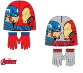 Avengers Muts + Handschoenen - Rood - Maat 52 cm
