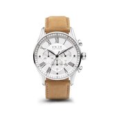VNDX Amsterdam - Horloges voor mannen - The Chief Wit Leder Beige