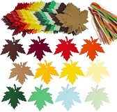 Herfstdecoratie | 120 stuks esdoornblad etiketten | cadeauhangers voor bruiloft, herfst, diner, feest, open haard | kerstdecoratie | herfstbladeren