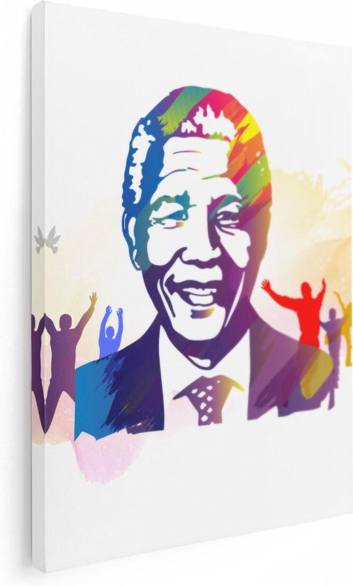 Artaza - Canvas Schilderij - Nelson Mandela - Foto Op Canvas - Canvas Print